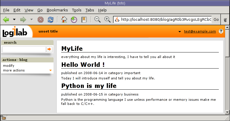 博客及其所有条目
