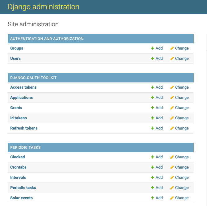 Django管理界面屏幕截图