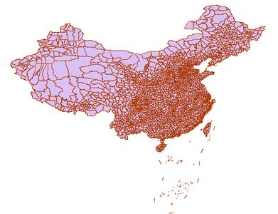 中国县级行政界线数据集