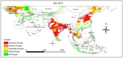 一带一路沿线耕地干旱水平数据