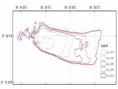 珠穆朗玛峰山麓三个典型冰川湖泊（伊姆伽、卡达、绒布）变化数据集