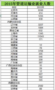 2011_2015年管道运输业就业人数数据