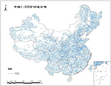 中国1比400万河流空间分布数据