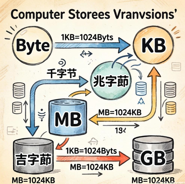 计算机存储单位换算-电脑容量在线换算器