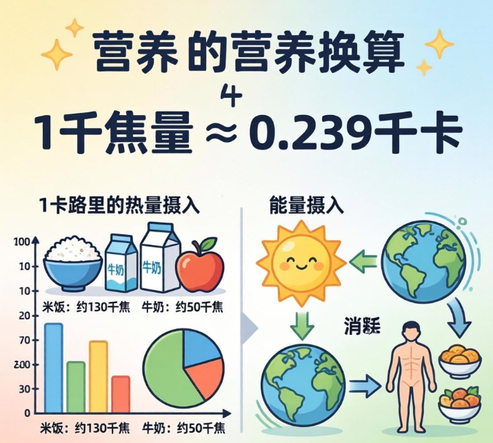 千焦耳到卡路里[营养]在线转换器