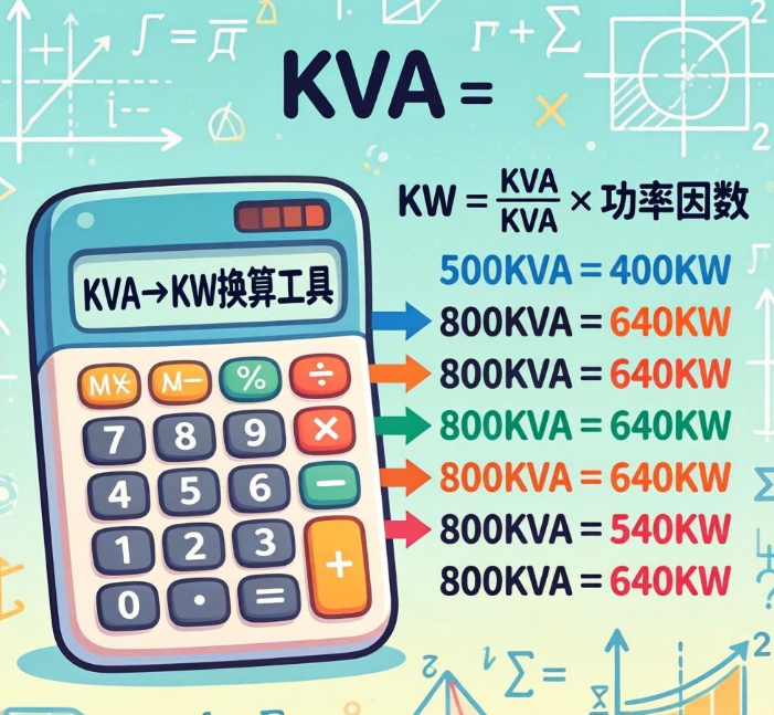 千伏安 (KVA)换算千瓦 (KW) 在线转换器