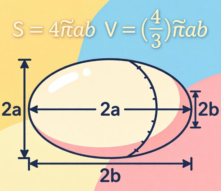 椭圆体表面积与体积在线计算