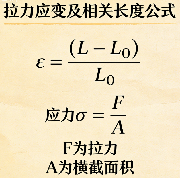 拉力应变及相关长度在线计算工具