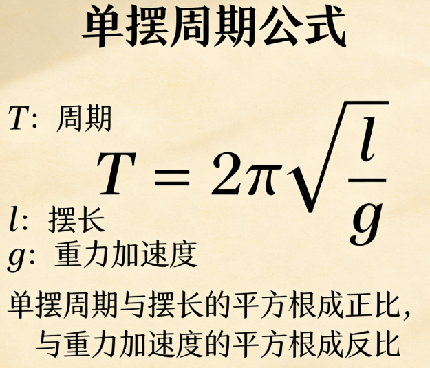 单摆的周期、摆长、重力加速在线计算器
