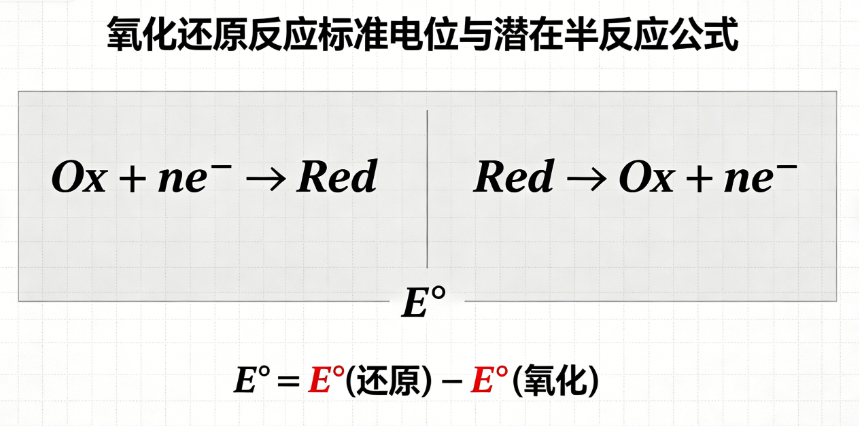 氧化还原反应标准电位与潜在半反应在线计算器