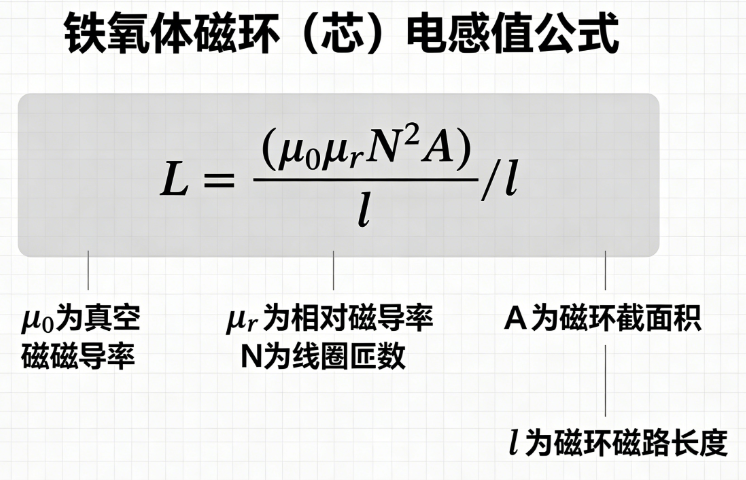 铁氧体磁环（芯）电感值在线计算器