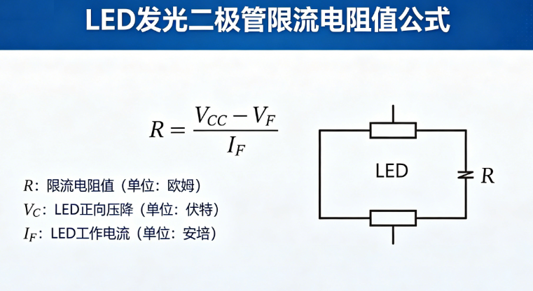 LED发光二极管限流电阻值在线计算：LED串联电路