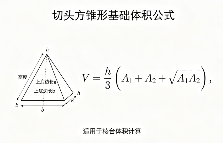 切头方锥形基础体积在线计算器