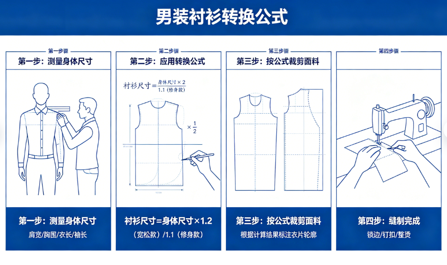 男装衬衫转换计算器