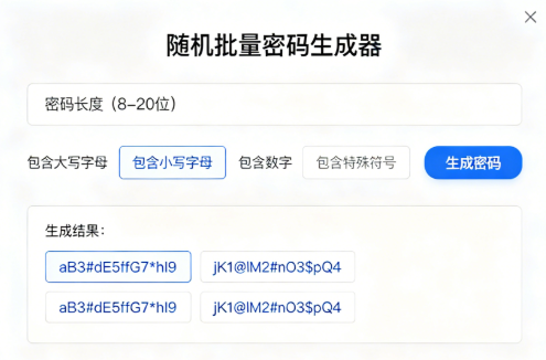 随机批量密码在线生成器