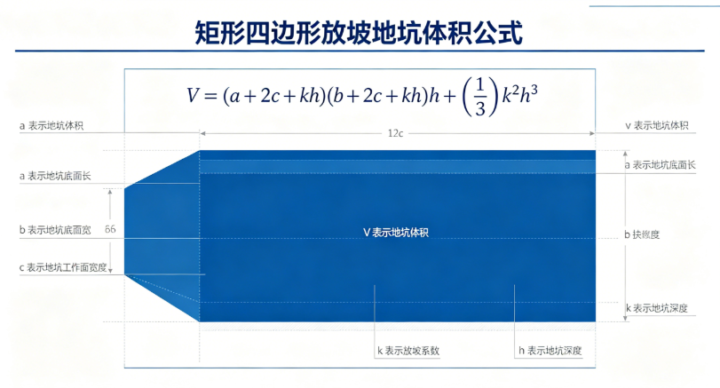 矩形四边形放坡地坑体积在线计算器