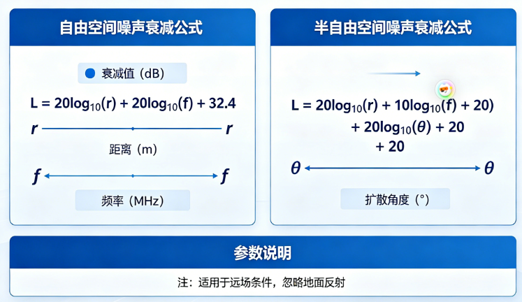 噪声衰减的在线计算：自由空间与半自由空间