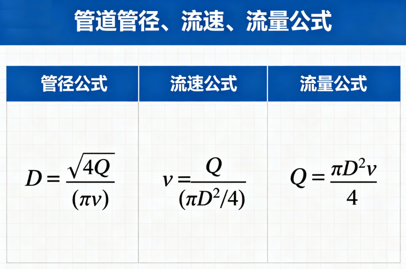管道管径，流速，流量在线计算工具