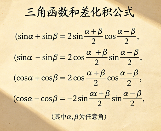 三角函数和差化积在线计算器