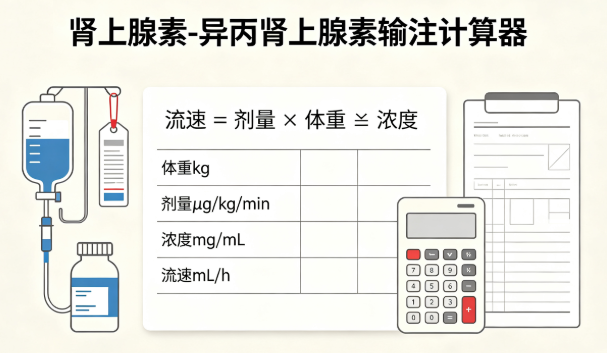 肾上腺素-异丙肾上腺素输注计算器