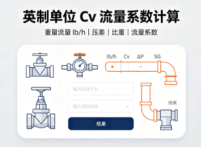 英制单位 Cv 流量系数计算（重量流量 lb/h）