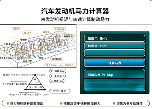 汽车发动机马力计算器