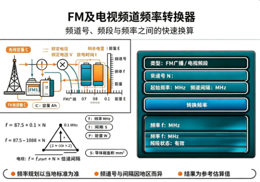 FM及电视频道频率转换器在线计算器