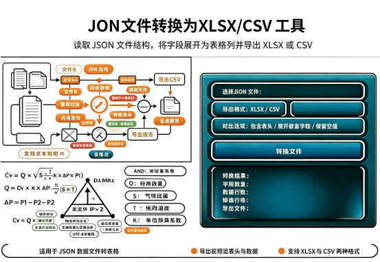 JSON 文件转换为 XLSX/CSV 工具