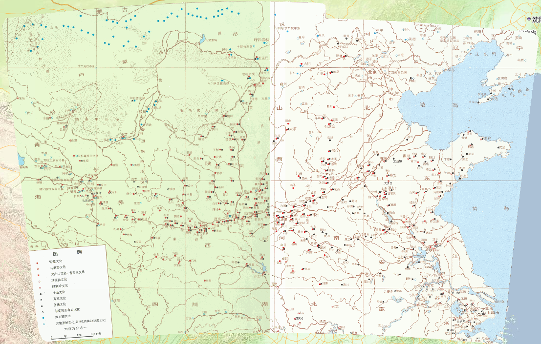 中国黄河流域原始社会后期遗址（新石器时代）在线历史地图