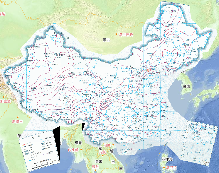 1981-2010年中国30年年平均最低气温分布在线地图