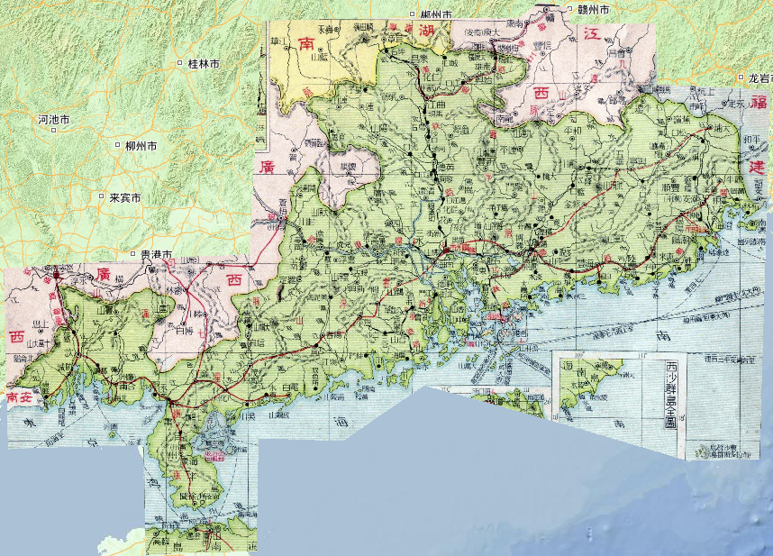 1933年中国民国时期广东省在线地图