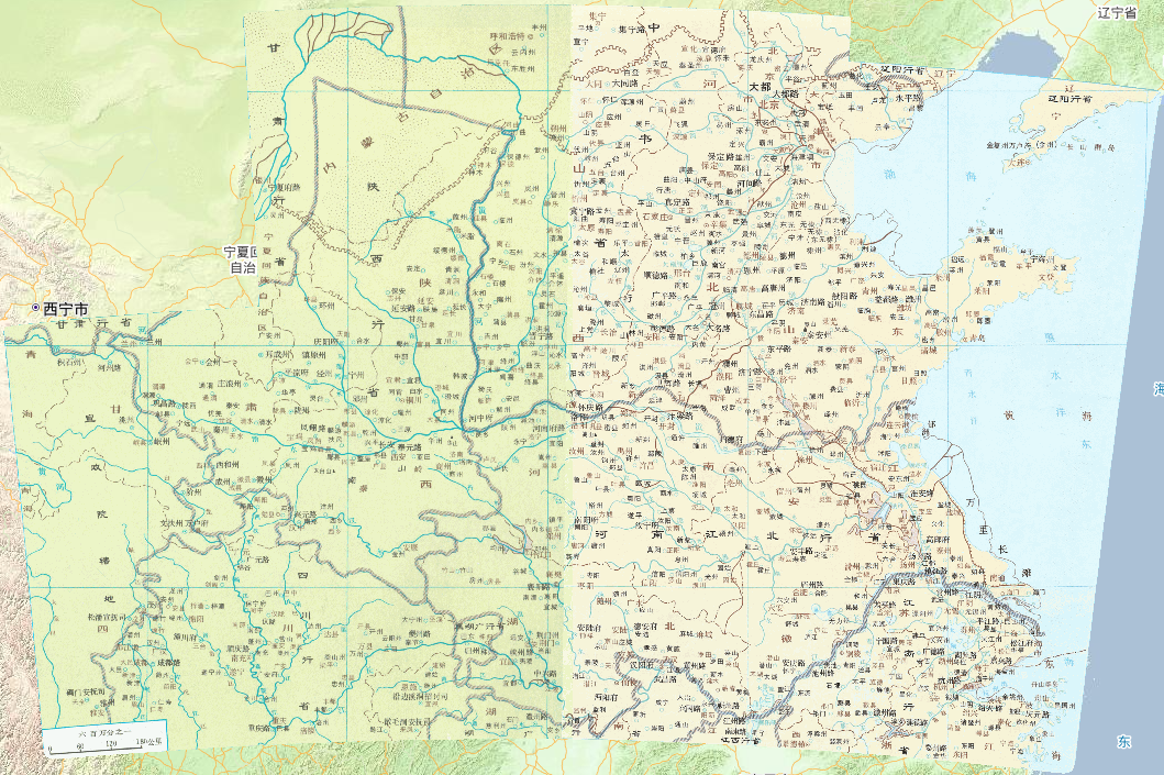 1330年中国元代黄河长江中下游地区在线地图