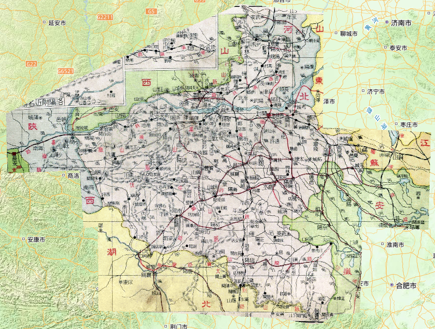 1933年中国民国时期河南省在线地图