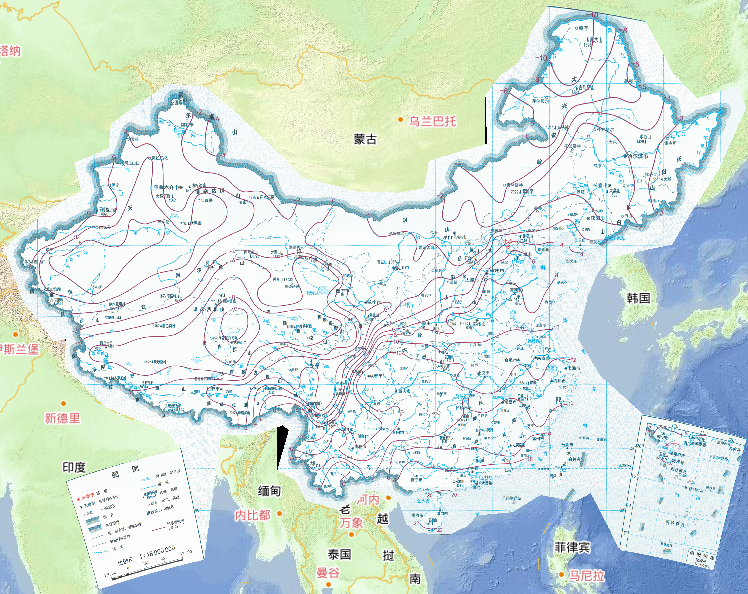 1981-1990年中国10年年平均最低气温分布在线地图