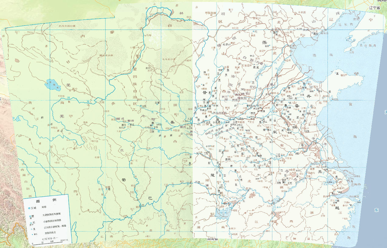 公元前506年中国春秋时期黄河长江中下游地区在线历史地图