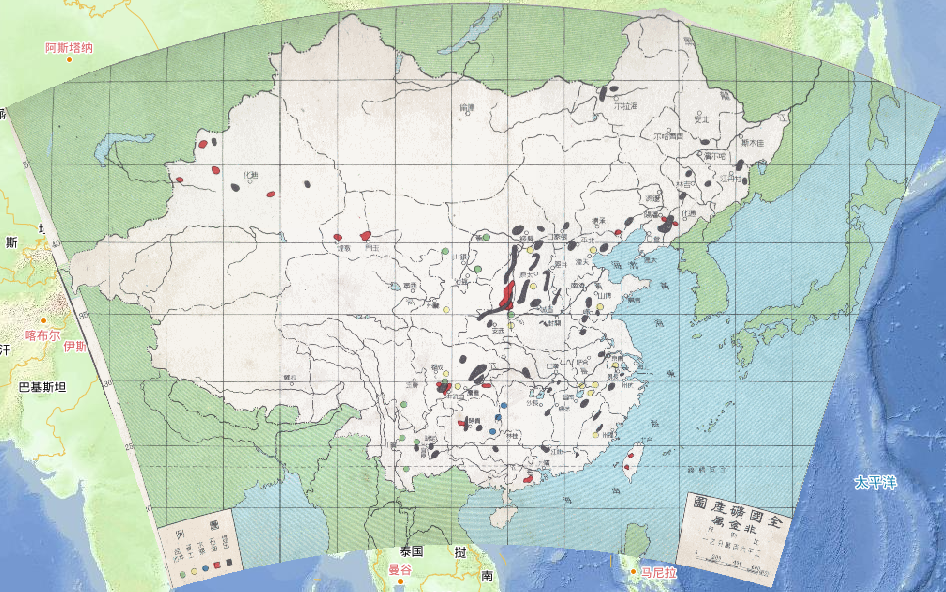 1948年中国全国非金属矿产在线地图
