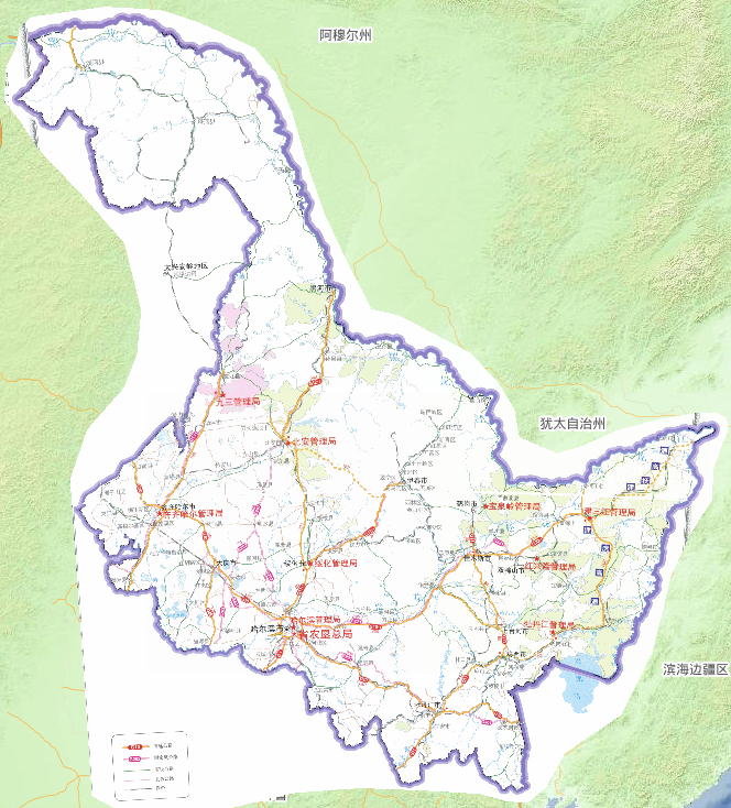 中国黑龙江垦区公路交通在线地图