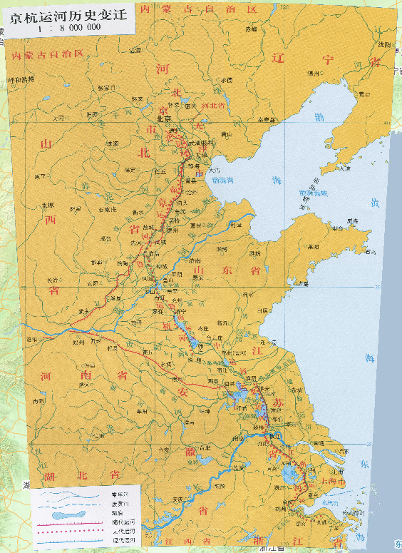 中国京杭运河历史变迁在线地图