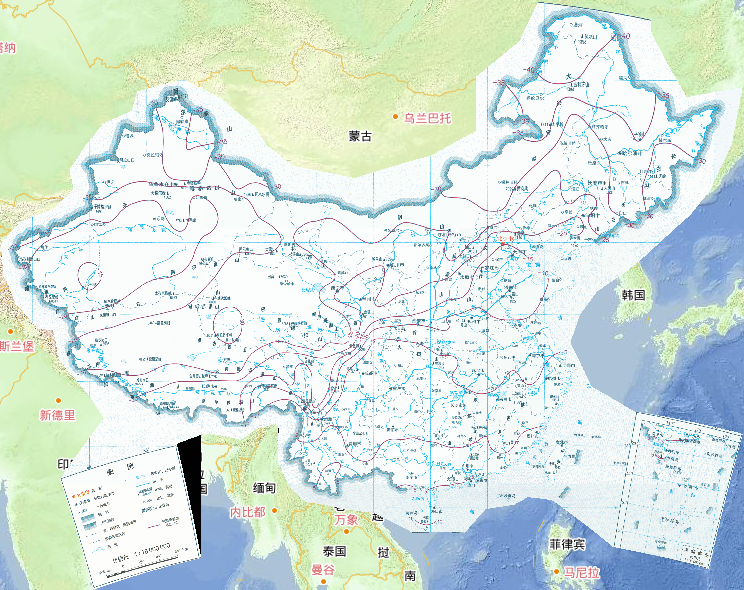 1981-2010年30年年平均极端最低气温分布在线地图