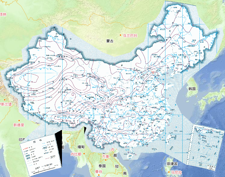 1981-1990年中国10年年平均最高气温分布在线地图