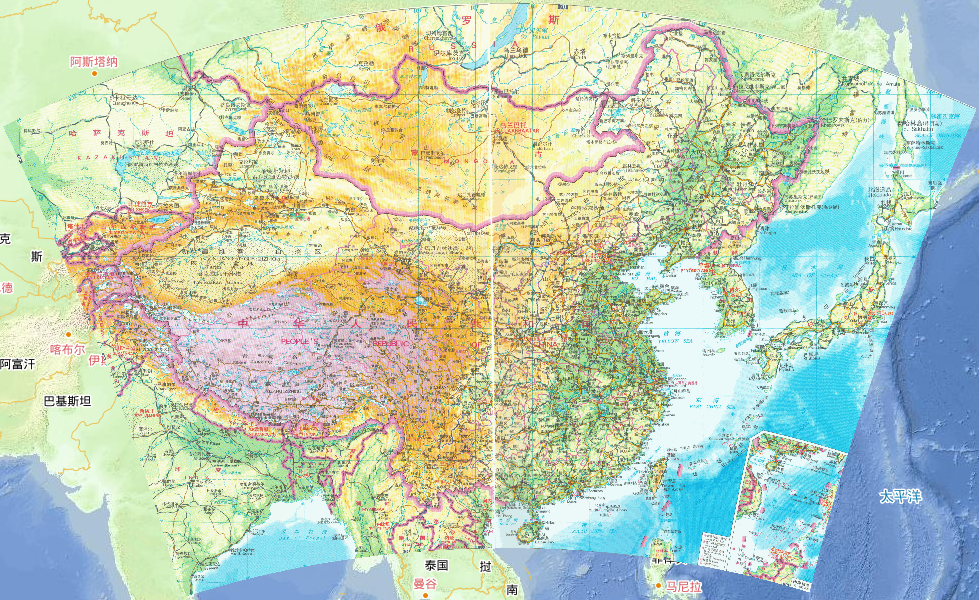 中华人民共和国地形在线地图