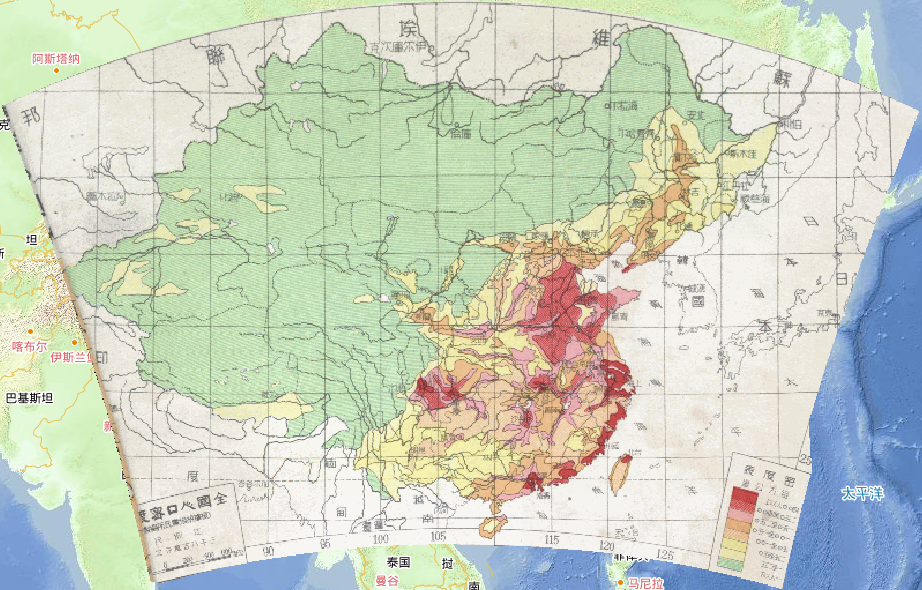 1948年中国全国人口密度在线地图