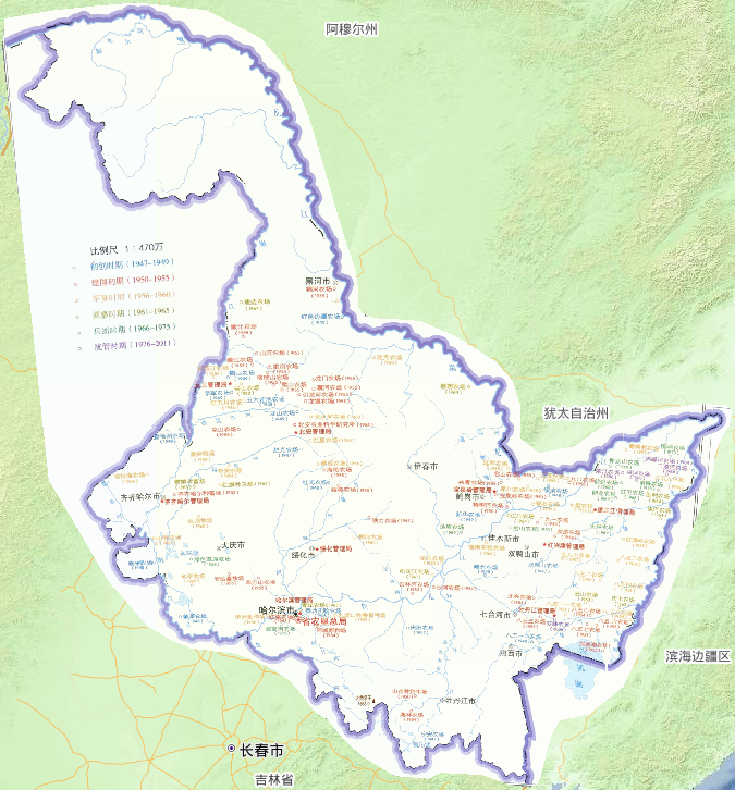 中国黑龙江垦区沿革在线地图