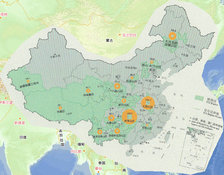 2016年集中连片特殊困难地区分片区直接经济损失情况在线地图