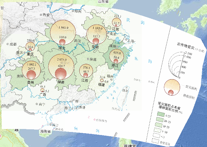 2013年7月初至8月中旬中国南方地区高温干旱灾害农作物受灾情况在线地图
