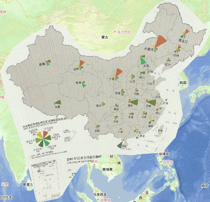 2016年中国分省分灾种农作物绝收面积占播种面积比例在线地图