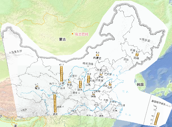 2013年中国7月上中旬四川盆地、西北华北地区洪涝灾害经济损失情况在线地图