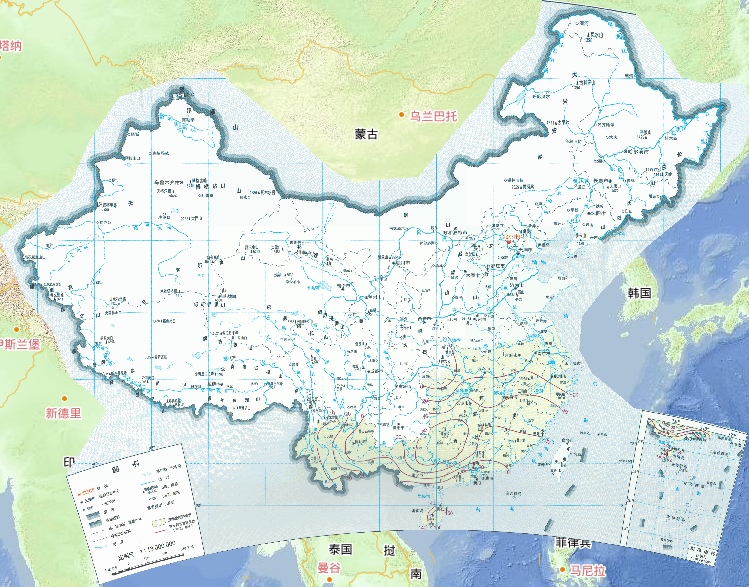 中国双季晚稻拔节——开花期降水盈亏量在线地图
