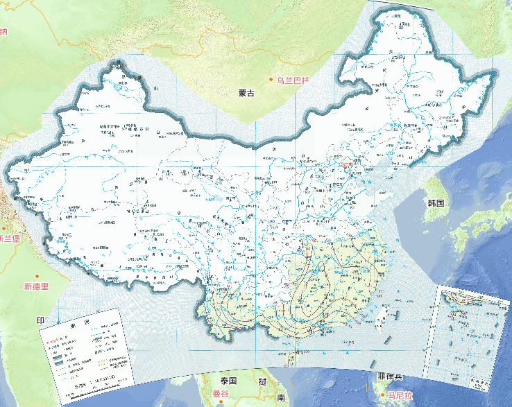 中国75%降水保证率双季晚稻全生育期降水盈亏量在线地图