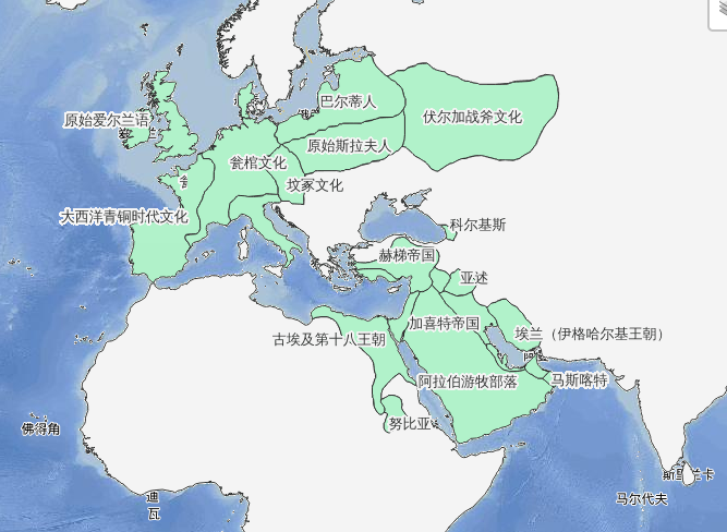 公元前1300年世界历史地图-赫梯帝国